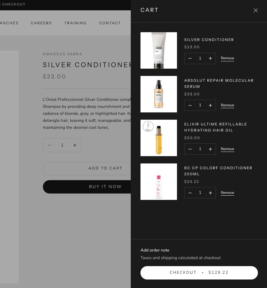 The slide-out shopping cart.